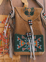 LAKOTA BEADED DEERSKIN BAG